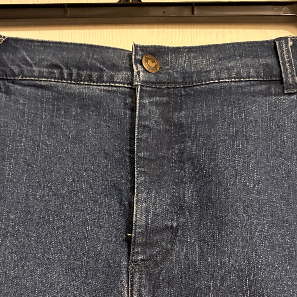 Woman Within Dark Blue Denim Midi Skirt - Picture 2 of 8